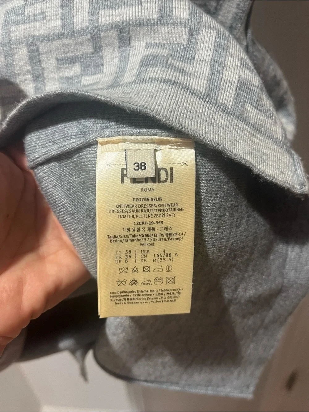 Fendi Monogram Knit Midi Dress